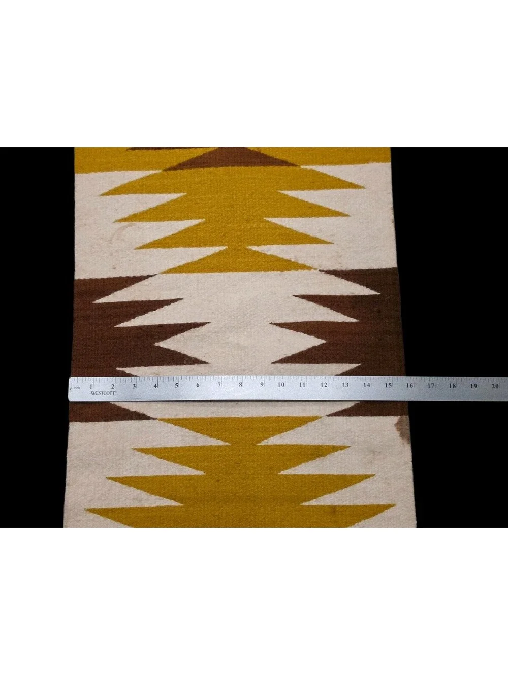 Gilbert Ortega's Vintage Navajo Rug Saddle Blanket Wool 31x16 Handmade W/ Tag